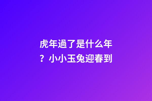 虎年過了是什么年？小小玉兔迎春到